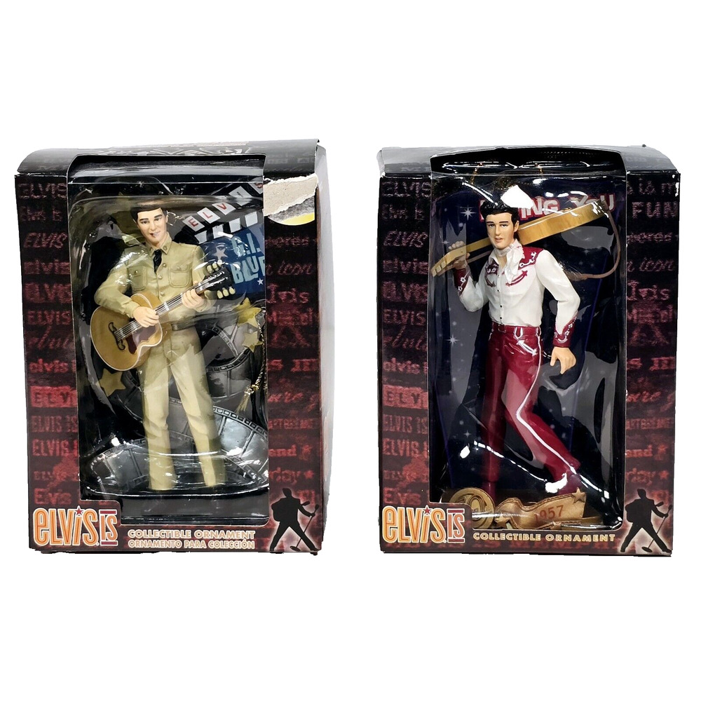 Elvis Presley Trevco Elvis Is GI BLUES and LOVING YOU Ornaments Lot Of 2